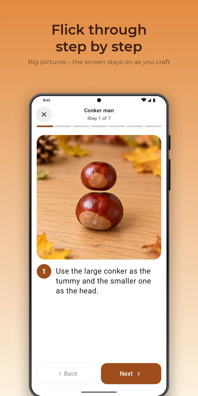 Kastelli on Android: Picture guide for the chestnut man, step 1 of 7