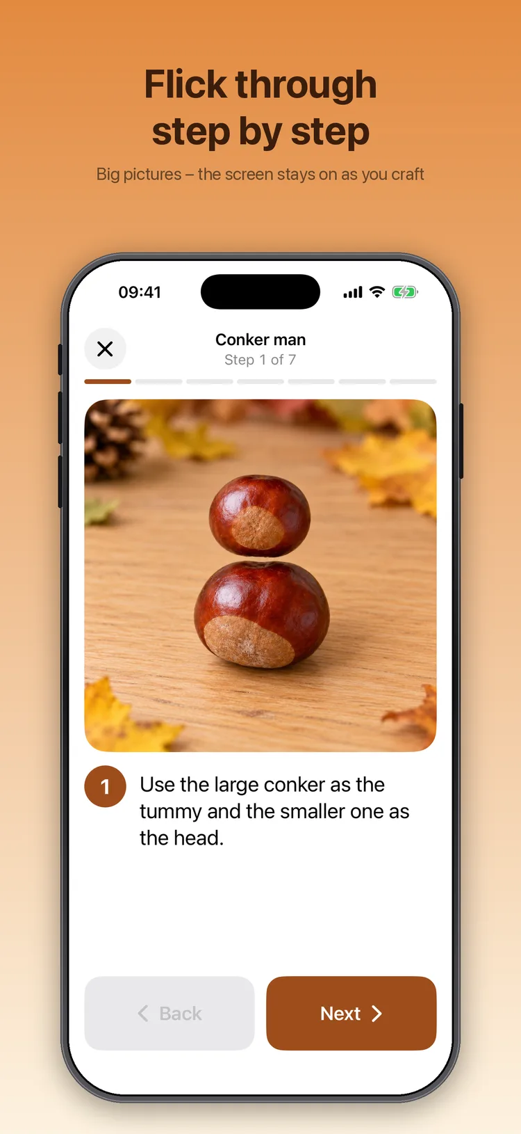 Kastelli on iPhone: Picture guide for the chestnut man, step 1 of 7