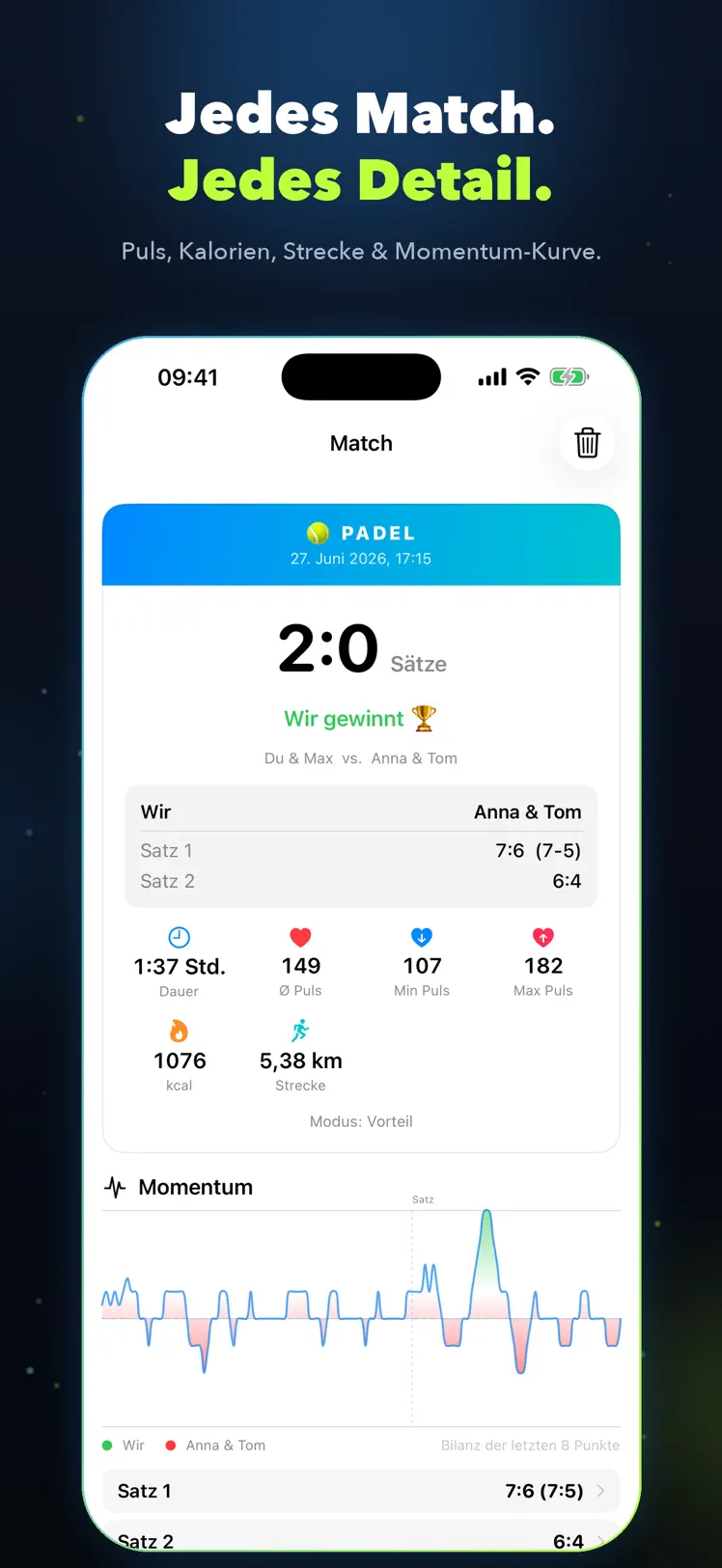 PadelScore App-Screenshot 2