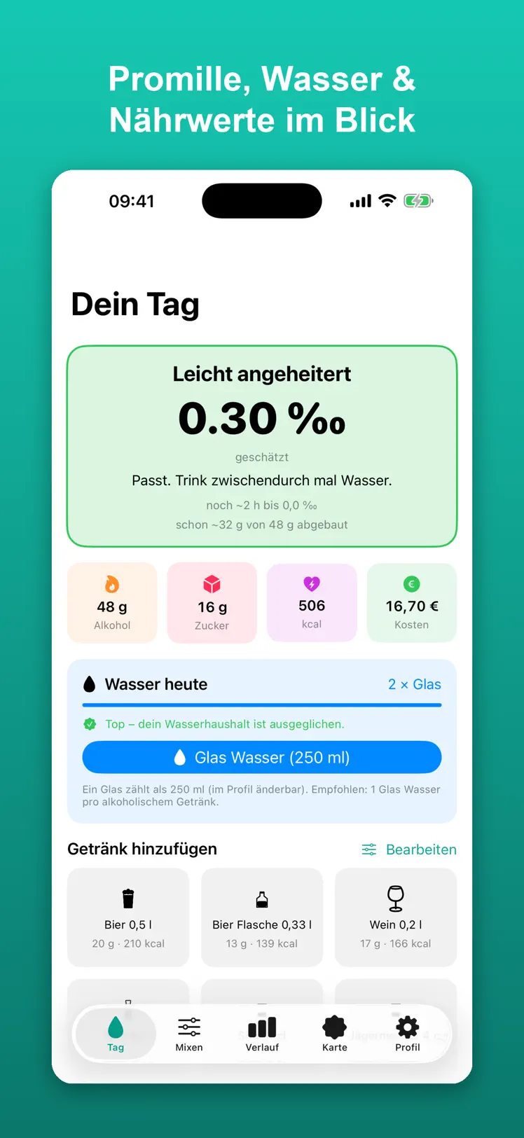 Promillemeter App-Screenshot 1